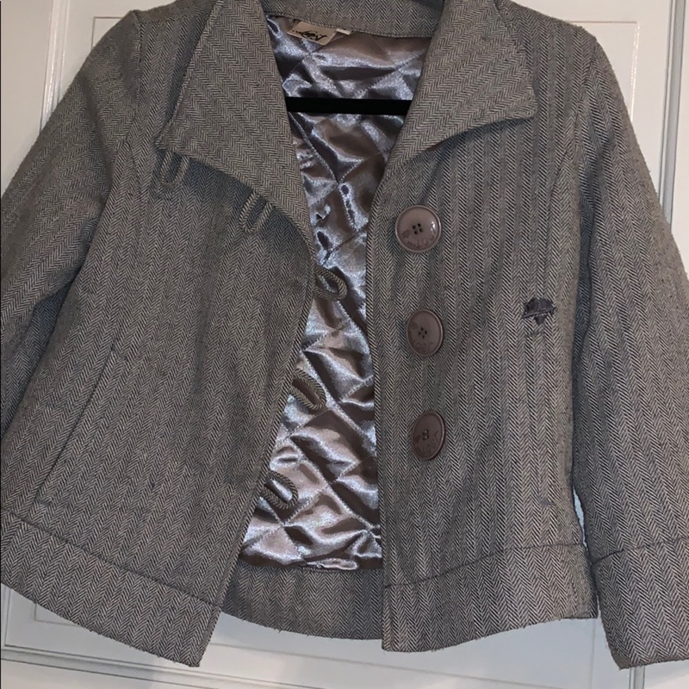 • LOST herringbone half sleeve pea coat